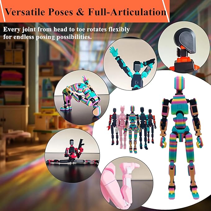 T13 8 inches Large Action Figure (Assembly Completed) Dummy 13 Titan 13 Poseable Collectible Highly Detailed Sculpting & Accessories for Display and Play (Pink White)