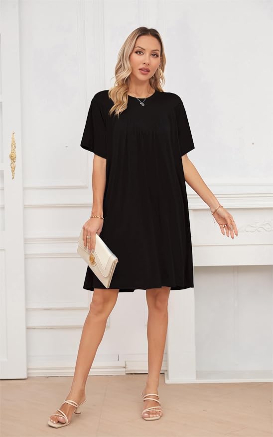 VintageClothing Nightgowns for Women Soft House Dresses Sleepshirts Short Sleeve Sleepwear Night Dress Moo Moo Nightgown