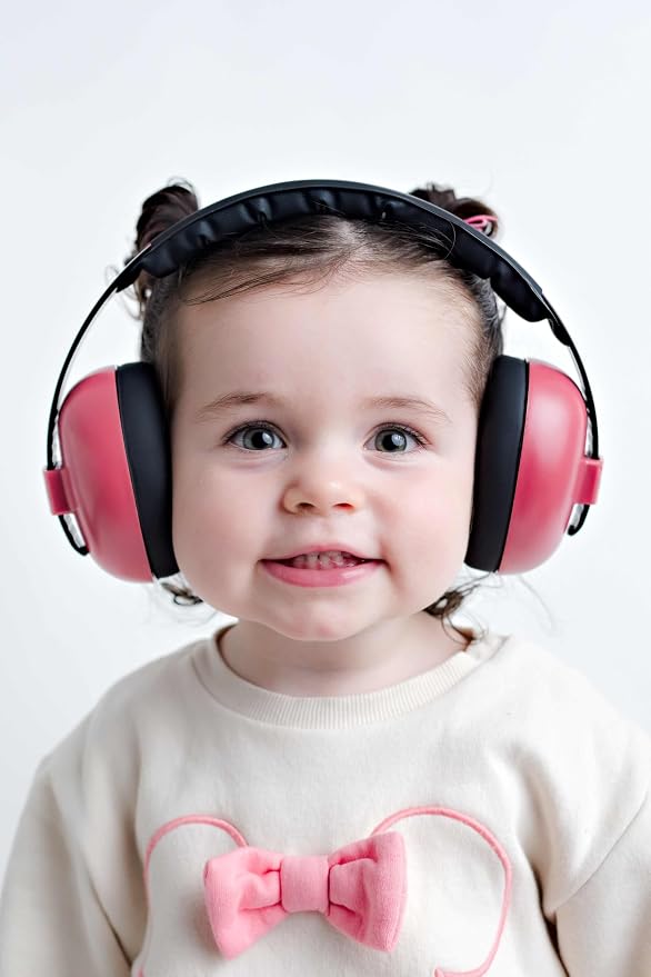 BANZ Baby Earmuffs – Noise Cancelling Headphones for Infant & Toddler Hearing Protection, Baby Ear Muffs Noise Protection, ANSI Certified, Ages 0–2 Years, Adjustable - Maroon