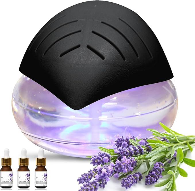 Water Air Purifiers for Home, Air Washer Aroma Diffuser, Air Filter Washer Humidifier, Essential Oils Aroma Fresher with LED Night Light for Office, Bedroom,Air Cleaner for Smoke and Pets(Black)
