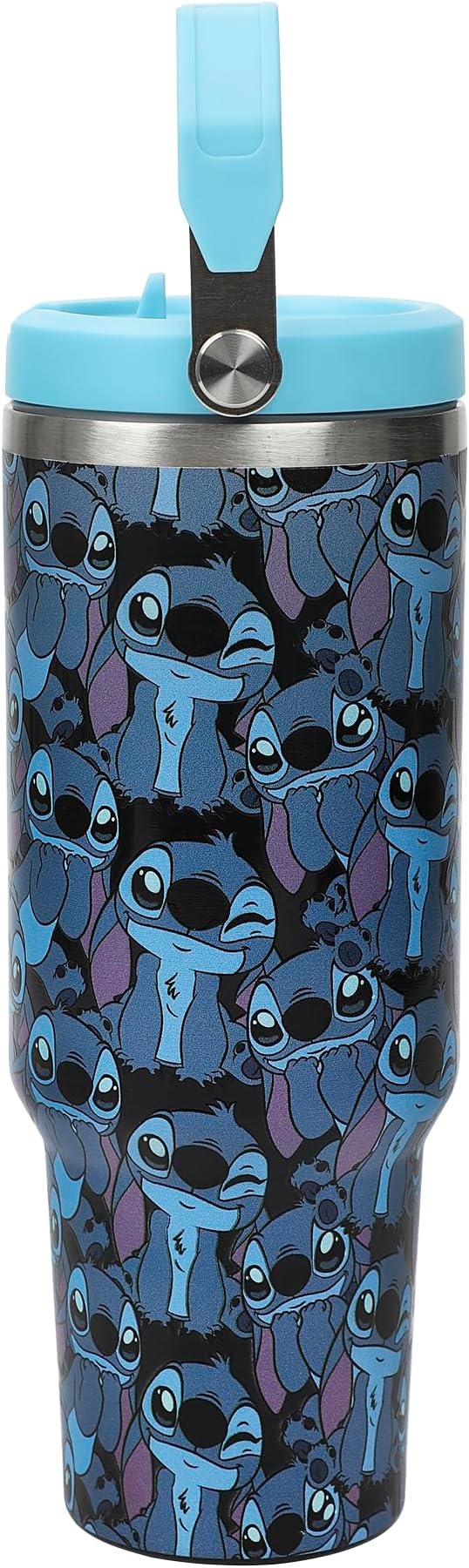 Disney Stitch All-Over Print Blue 40 Oz Stainless Steel Tumbler With Handle