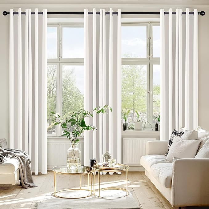 MIULEE Blackout Curtains for Bedroom 2 Panels 40 x 84 Inch Long Ivory | Thermal Insulated, Living Room Darkening Grommet Drapes, Noise Reducing, Light Blocking Window Treatments