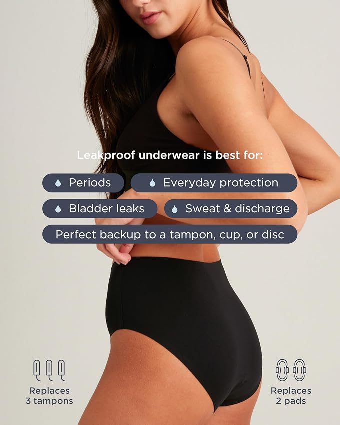 saalt and Hanky Panky+ [powered Period Underwear Bundle | Includes 2 Seamless High Waist & 1 Hanky Panky+ French Cut Brief