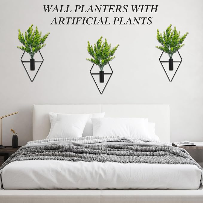 3 Pcs Wall Plants Artificial Decor,Boho Wall Decor,Home Office Living Room Wall Decor(Eucalyptus)