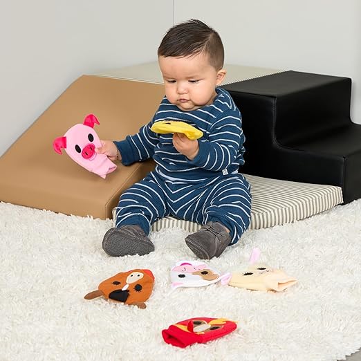 Excellerations My First Farm Hand Puppets, Ideal for Left of Right Handed Infant, Toddler or Child, Set of 6, Educational Kids Toy