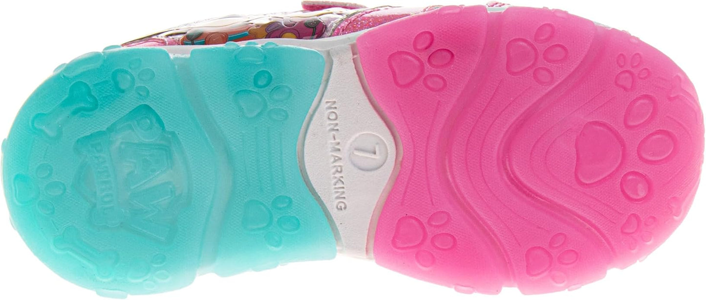 Girls Character Shoes Light Up Shoes LED Athletic Shoes for Girls Disney Princess Moana Little Mermaid Stitch Minnie Frozen Paw Patrol (Sizes: 5-10 Toddlers / 11-12 Little Kid)
