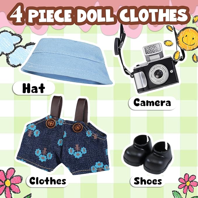 17 cm Cute Doll Clothes Outfit Blind Mystery Box Accessories Case Plush Stuff Cart Seat Chair Glasses Hat Shoes Bed Blanket Car Dress Overalls Hoodie Pajamas