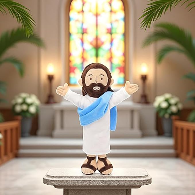 13" Jesus Plush, Jesus Stuffed Doll Plushie for Easter Christmas Church (Brown)