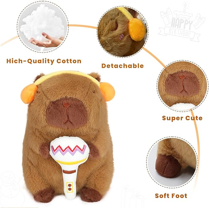 Cute Capybara Plush, 8 Inch Capybara Stuffed Animal Kawaii Doll Pillow Gifts for Boys Girls