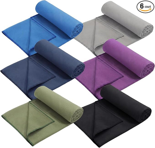 Breling 3 Pack 26"x73" Hot Yoga Mat Towel Pack Non-Slip Yoga Mat Gym Sweat Absorbent Microfiber Towel for Pilates Workout Women Men