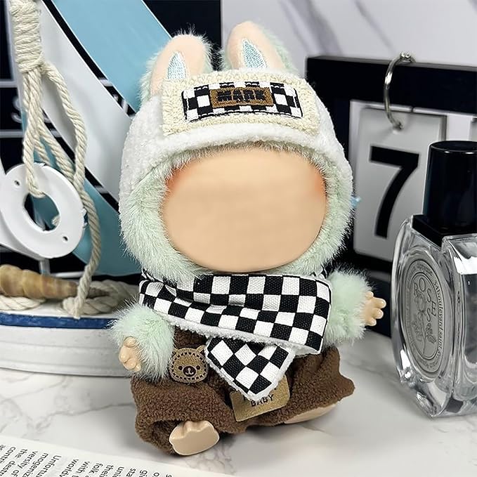 Clothes Fit for 17CM Doll, Fashion Doll Clothes Outfit Set Cute Theme Designer Toys Dress Accessories for Collector Fans Display (Black Checked)