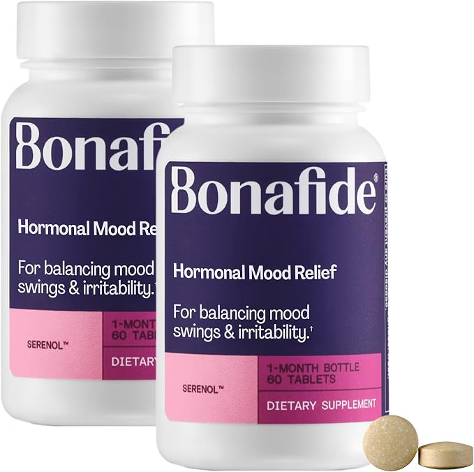 Bonafide Hormonal Mood Relief for Women Serenol – Hormone-Free, Clinically Studied – Helps Relieve Hormonal Mood Swings, Irritability & PMS Bloating – 2-Month Supply