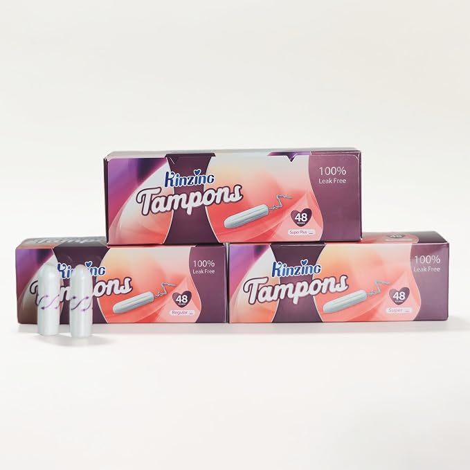 No Applicator Tampons Super Plus Absorbency Cotton Tampons for Women Disposable 48ct (Super Plus)