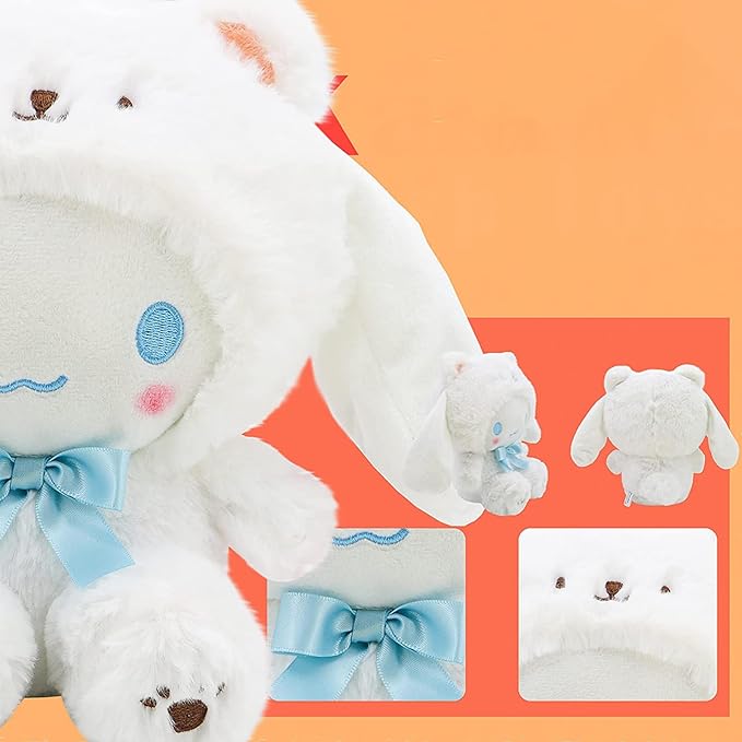 Kawaii Cartoon White Bear Cross-Dressing Series Plush,Soft Plush Doll Cute Soft Toys, Plush Pillow Stuffed Animals Toy Birthday Gifts for Girls Kids ((White Bear-8in)