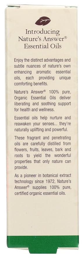 Nature’s Answer USDA Organic Peppermint Essential Oil, 100% Pure | Natural Aromatherapy Oil for Diffuser/Humidifier, Steam Distilled 0.5 fl oz. (15ml) | Made in USA