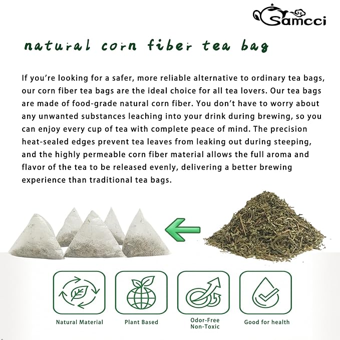 Samcci - Thyme Tea Bags, 50 Count - Made with 100% Pure Thyme Leaves, Supports Digestion, Caffeine-Free, Additive-Free, Sugar-Free, Gluten-Free, Vegan.Non-GMO, Plant-Based Corn Fiber Mesh Bags