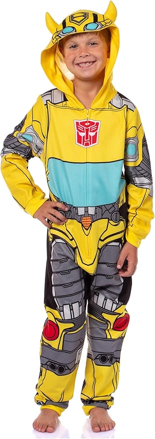 Transformers Boys' Retro Union Suit One Piece Pajama Outfit - Optimus Prime and Bumblebee Styles Available
