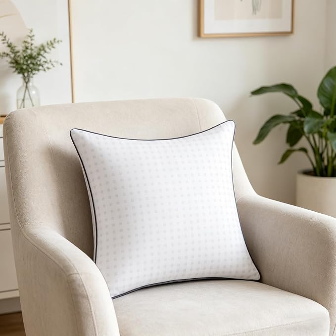 12"x20"Pillow Inserts Set of 1 with 100% Cotton Cover Decorative Square Throw 12x20 Pillows for Couch, Sofa and Bed - White (1, 12x20)