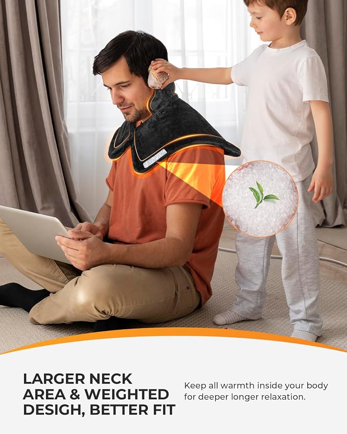 CooCoCo Heating Pad for Neck and Shoulders and Back, Neck Heating Pad, FSA Eligible Heated Neck Wrap, Weighted Heat Pad for Neck Shoulder, Shoulder Heating Pad, 6 Heat Settings