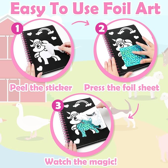 FUNNYB&G Foil Art Crafts for Kids Ages 4-8: Valentines Crafts for Kids 2026,Birthday Gift for Girls,Art and Crafts Supplies,Party Favors,Creative Toys for Girls Boys 4 5 6 7 8 9 Years Old(Princess)