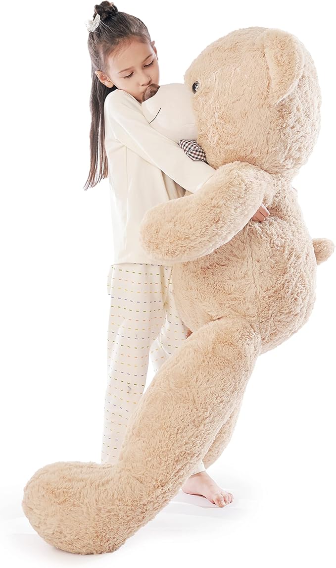 Poutmac 55 inch Giant Teddy Bear Stuffed Animal Brown Big Plush Teddy Bear Valentine's Gift for Girlfriend Soft Stuffed Bear Animals for Christmas,Birthday,Mother's Day
