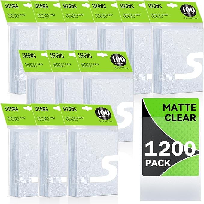 1200 Count Clear Card Sleeves, Matte Card Sleeves, Standard Magic Cards Sleeve for MTG, TCG, Sturdy Shuffling Deck Protectors for MTG TCG Trading Sports Baseball Game Cards