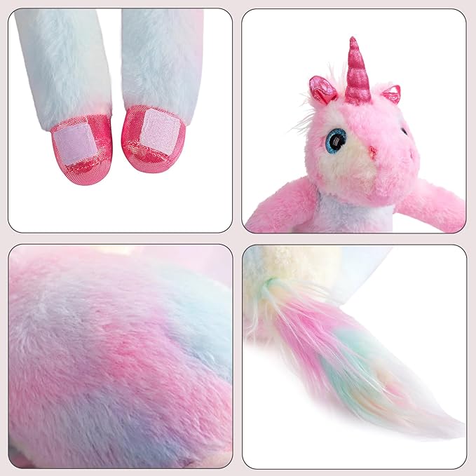 Hanging Rainbow Unicorn Stuffed Animal Stuffed Long Arm Unicorn Plush Toy for Kids Grandchildren Friends Family 27 inch