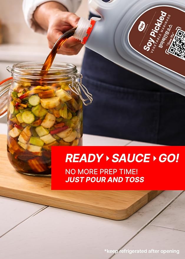 TBK THEBORN Soy Pickled Vegetable Marinade, Quick Pickling Sauce 2.9kg | Quick-pickling marinade with a savory soy flavor for onions, cucumbers, radish, peppers and other fresh vegetables