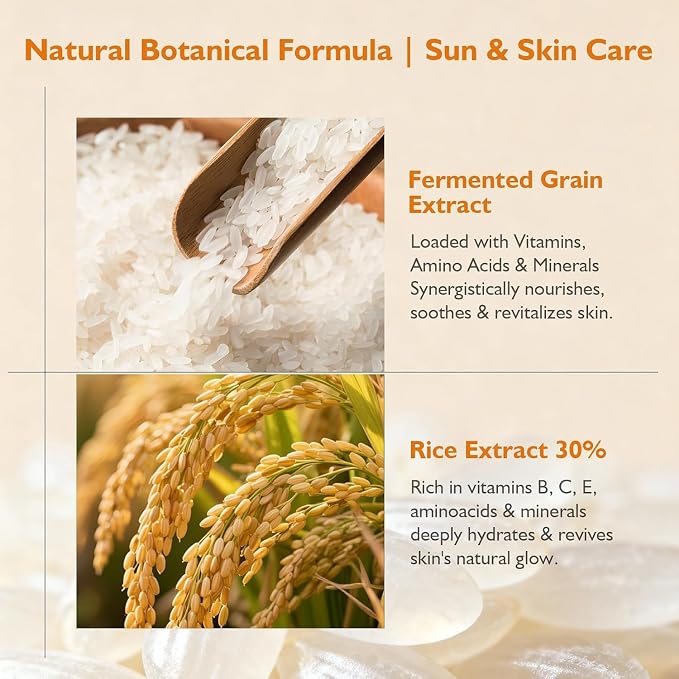 Korean Organic Sunscreen SPF50,Skin Care Solution,Rice and Probiotics | PA++++ Riceand Probiotics | Korean Skin Care Solution for All Skin TypesNourishing Skin Protection and UV Def