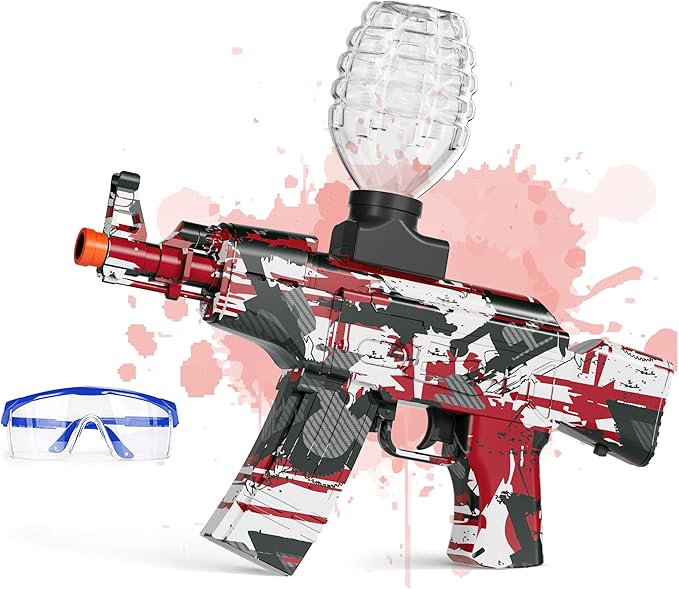 Gel Ball Blaster, Automatic Electric Splat Gun with Orby Gel Balls, Splatter Ball Blaster Toy for Outdoor Shooting Games, Backyard Fun, Birthday for Teens Ages 14+, Red
