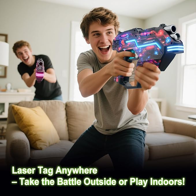 Laser Tag Guns Set of 4: LED Vest Setting | Dynamic Barrel | Fun Ideas Age 8+ Year Old Toys | Lazer Game Teen Boys & Girls Outdoor Activity | Gift for Kids, Teens & Adults