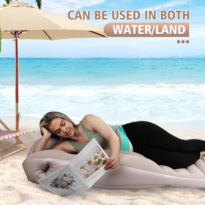 Inflatable Pregnancy Pillow with Belly & Head Hole, Prone Pregnancy Pillow for Stomach Sleepers, Maternity Air Mattress for Belly Support, Pregnancy Pool Float for Tummy Relaxation & Massage, Gray