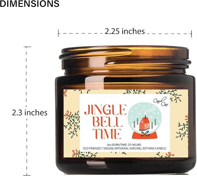 4 Pack Christmas Candle Jars, Christmas Candle Pack, Christmas Candles, Christmas Gifts, Home Decor Candle, Winter Candle