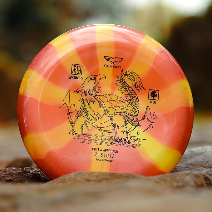 yikundiscs Yikun Disc Golf Putter Approach|PDGA Approved Golf|Throwing Disk Golf Putter|170-175g| Stable Golf Discs Perfect for Outdoor Games and Competition, Orange