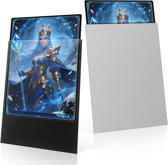 200 Pack Card Sleeves, Matte Dual Trading Card Sleeves with Opaque Back & Smooth Shuffle, Tear Resistant Card Protectors for MTG, TCG and Game Cards (Justice Silver)