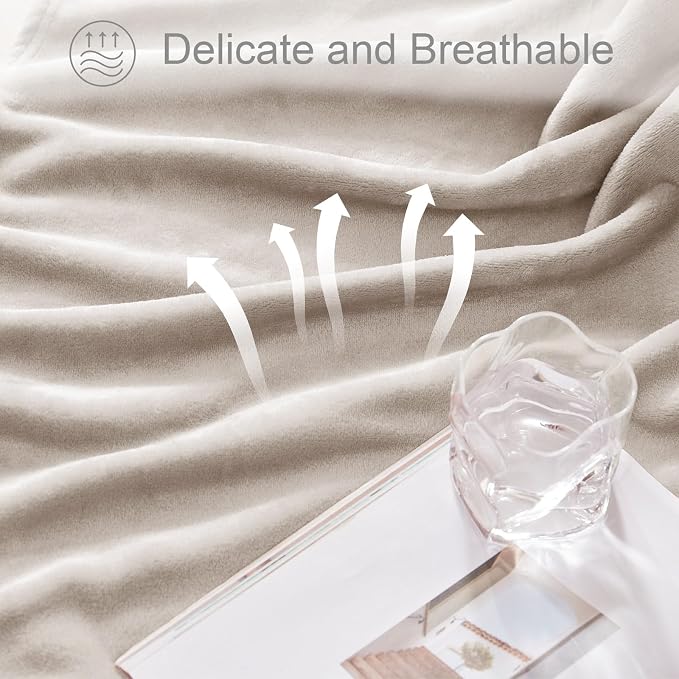 Exclusivo Mezcla Soft Fleece Blanket Twin Size for Bed, Camel | 60x80 Inches, Double-Sided Brushed Flannel, Lightweight Plush Cozy Blanket for Home Decor, All Season, Machine Washable