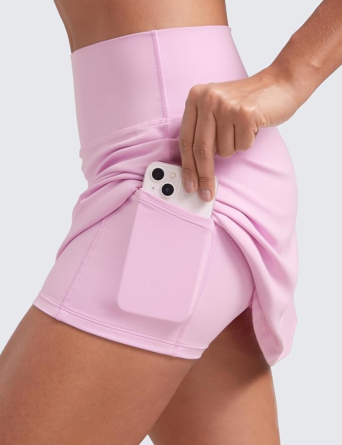 CRZ YOGA Butterluxe High Waisted Tennis Skirts | Built-in Shorts with Pockets, Extremely Soft, Casual, A Line, Stretchy, Mini, Skort for Women