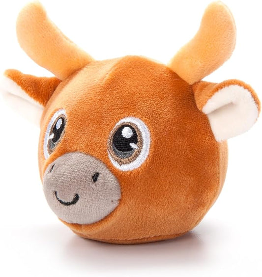 The Petting Zoo Longhorn Stuffed Animal Plushie, Gifts for Kids, Squishiez Wildlife Animal Squeeze Toy, Longhorn Plush Toy, 3 inches