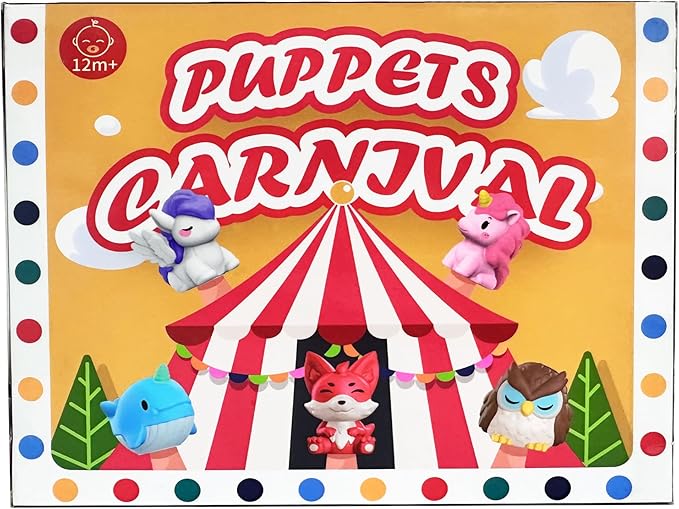 Oriate Fairy Tale Finger Puppets Toddler Toys, Story Time Puppets with Pretend Play Stage, Toddler Bath Toys with Storage Bag, Bathtub Party Favors Easter Basket Stuffers 12m 10Pcs
