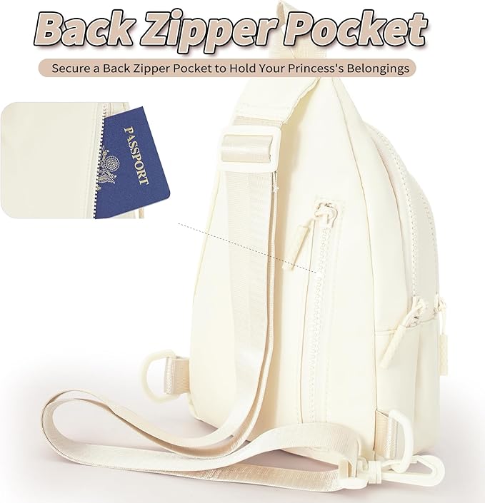 Birthday Gift for 5 6 7 8 9 10 11 12 13 14 15 16 Year Old Girls Fanny Pack Crossbody Bags for Women,Cute Trendy Stuff - Cream,R