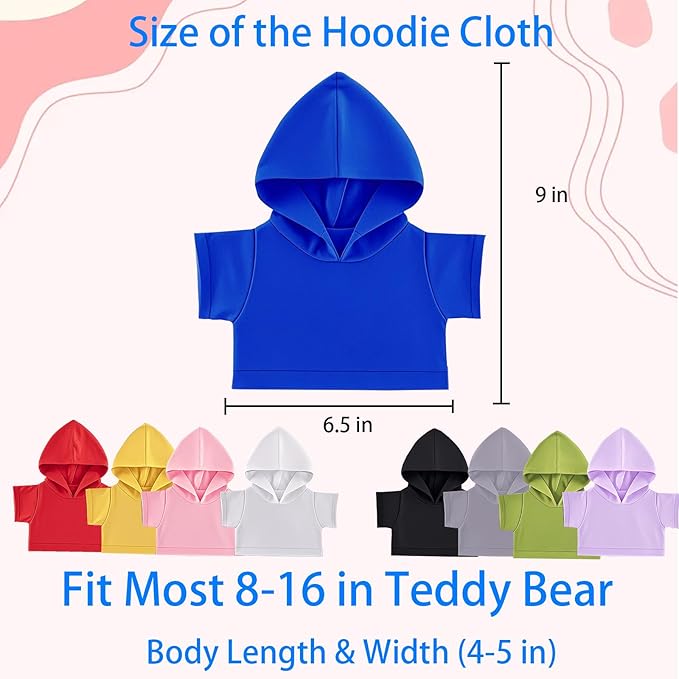 Personalized Teddy Bear Clothes with Photo Text, Custom Stuffed Animal Clothes Fit 8-16inch Stuffed Bear Clothing, Personalized Doll Clothing Make Your Own Plush Doll Shirt