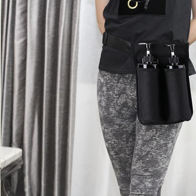 Massage Bottle Bag， Massage Oil Holster， Massage Therapist ， Massage Lotion (TH2KD-9DBlack-New)