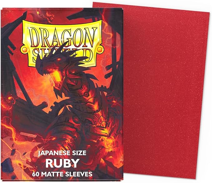 Dragon Shield | Japanese Size Card Matte Sleeves | 60 CT - Smooth & Tough Premium TCG Sleeves - Compatible with Yu-Gi-Oh, Naruto, Cardfight & Vanguard | Ruby