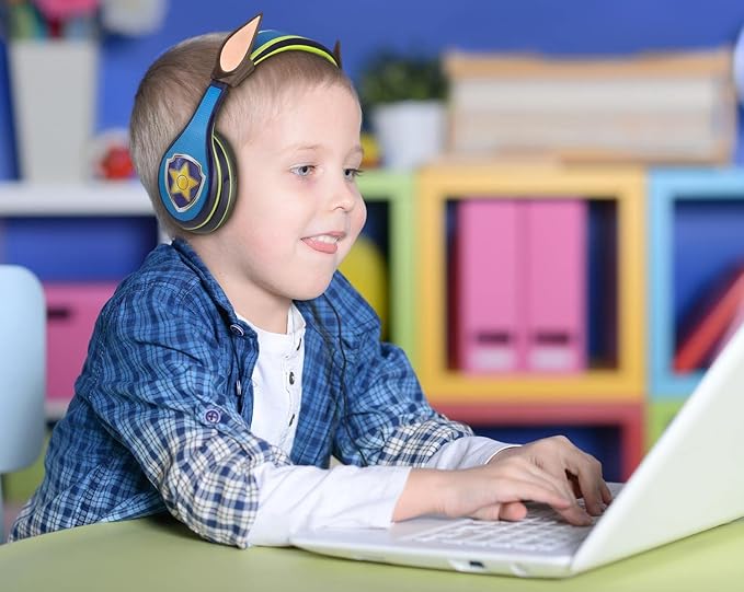 Paw Patrol Chase Headphones for Kids with Built in Volume Limiting Feature for Kid Friendly Safe Listening