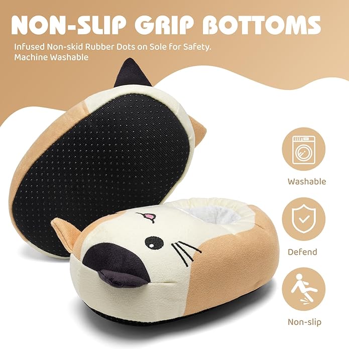 IceUnicorn Toddler Slippers Kids Cute Funny Animal House Shoes Girls Boys Christmas Fluffy Bedroom Indoor Slipper, Cat, Bunny, Unicorn, Axolotl, Fox
