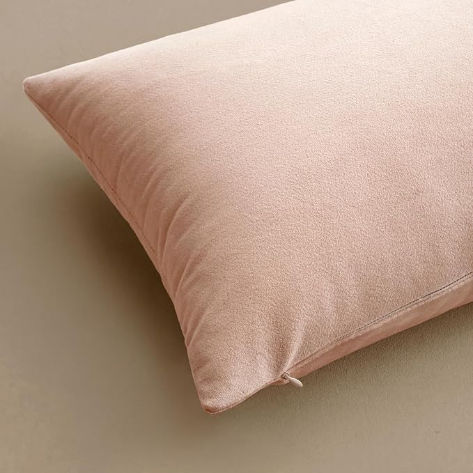MIULEE Velvet Throw Pillow Covers 18x18 Inch Pack of 2 Pink | Soft Solid Decorative Pillow Covers, Modern Luxury Home Decor, for Couch Chair Sofa Bedroom Livingroom