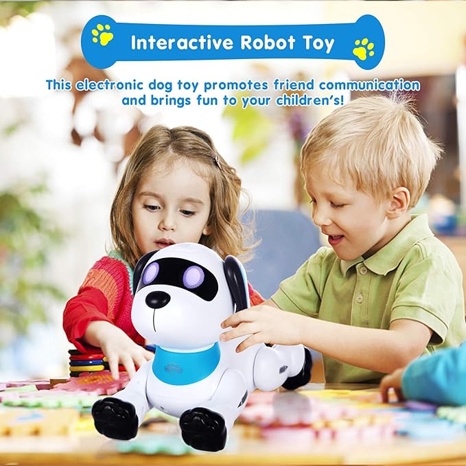 yiman Remote Control Robot Dog Toy – Programmable Smart Robot Dog for Kids 3+, Interactive Dancing & Sound, RC Stunt Robot Toys with LED Eyes, Electronic Pet Toy Dog for Boys & Girls Gifts (Pink)