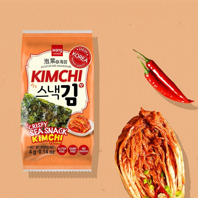 Wang Korean Seaweed Snack, Kimchi and Wasabi