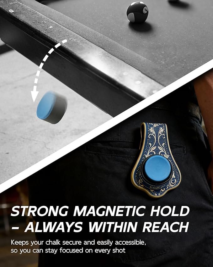 CRICAL Portable Magnetic Pool Chalk Holder Square Chalk Cube Holder Billiard Cue Accessory Gift Idea