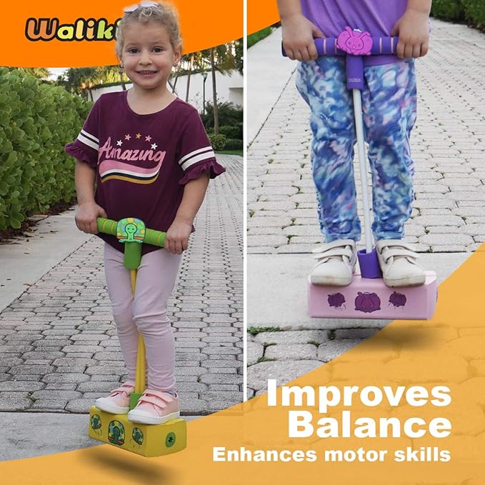 WALIKI Foam Pogo Hopper | Tortoise and Hare Jumper Race Pack | Best Toy for 3 Year Old| 2 Pack